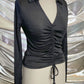CAMELIA RUCHED LONG SLEEVE TOP