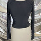 ELVIRA BACK LACE UP LONG SLEEVE TOP
