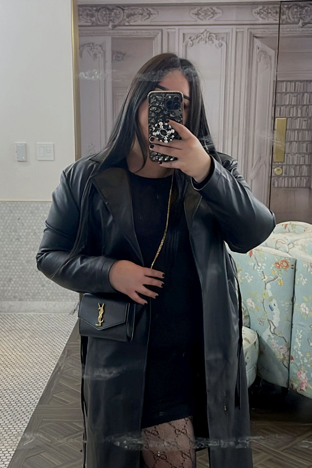 GRISELDA LEATHER TRENCH COAT