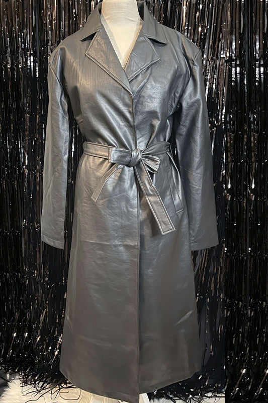 GRISELDA LEATHER TRENCH COAT