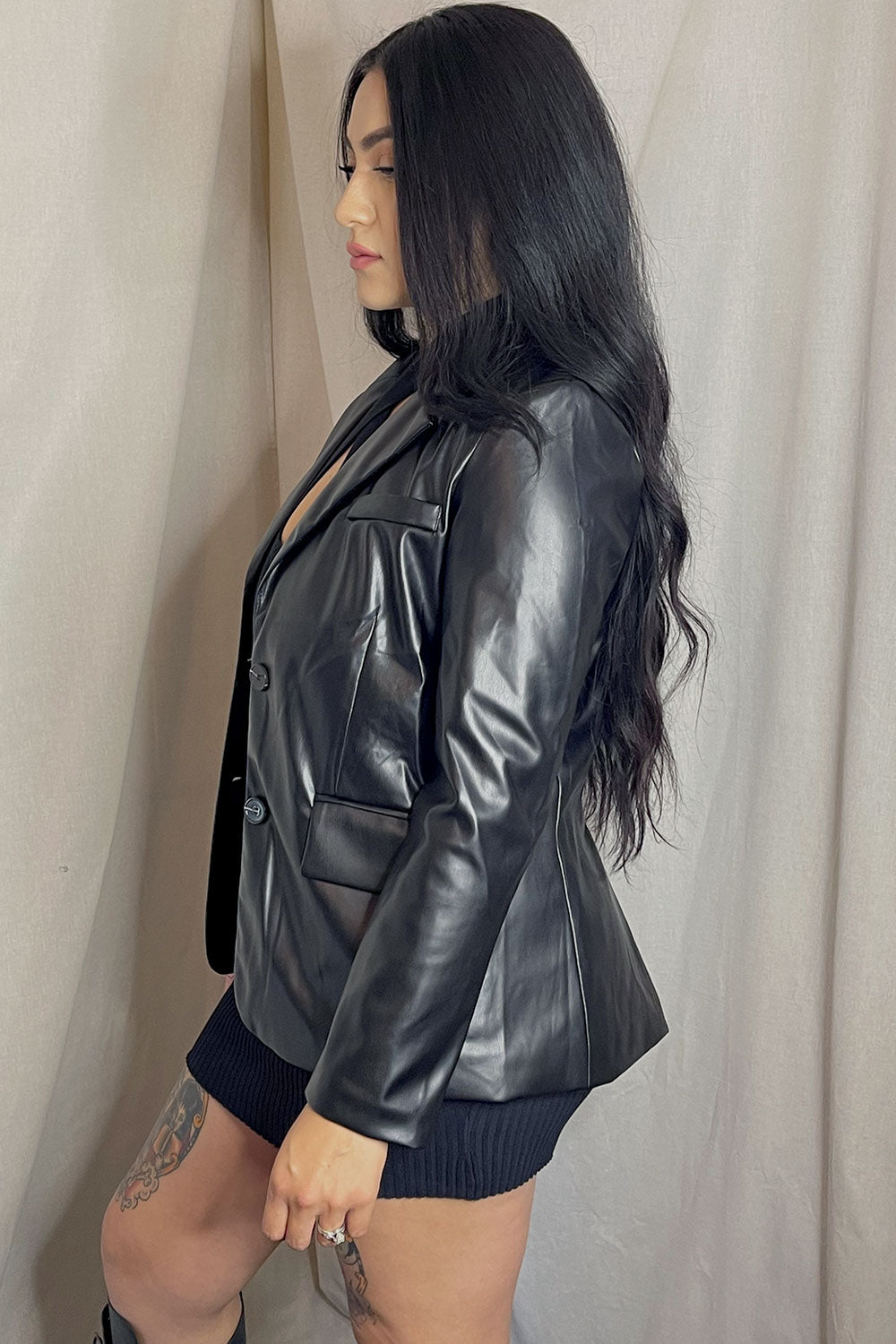 ISABELLA LEATHER BLAZER