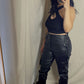 JACKIE FAUX LEATHER CARGO PANTS
