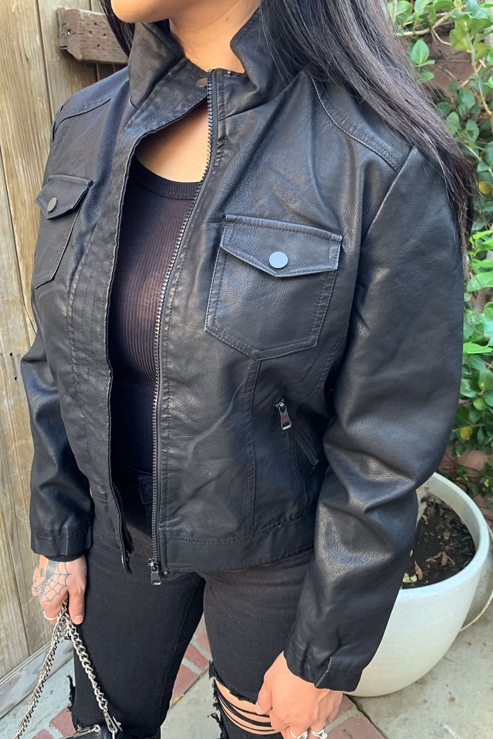 JENNA VEGAN LEATHER JACKET