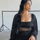 MEGAN MESH LONG SLEEVE CROP TOP