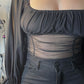 MEGAN MESH LONG SLEEVE CROP TOP