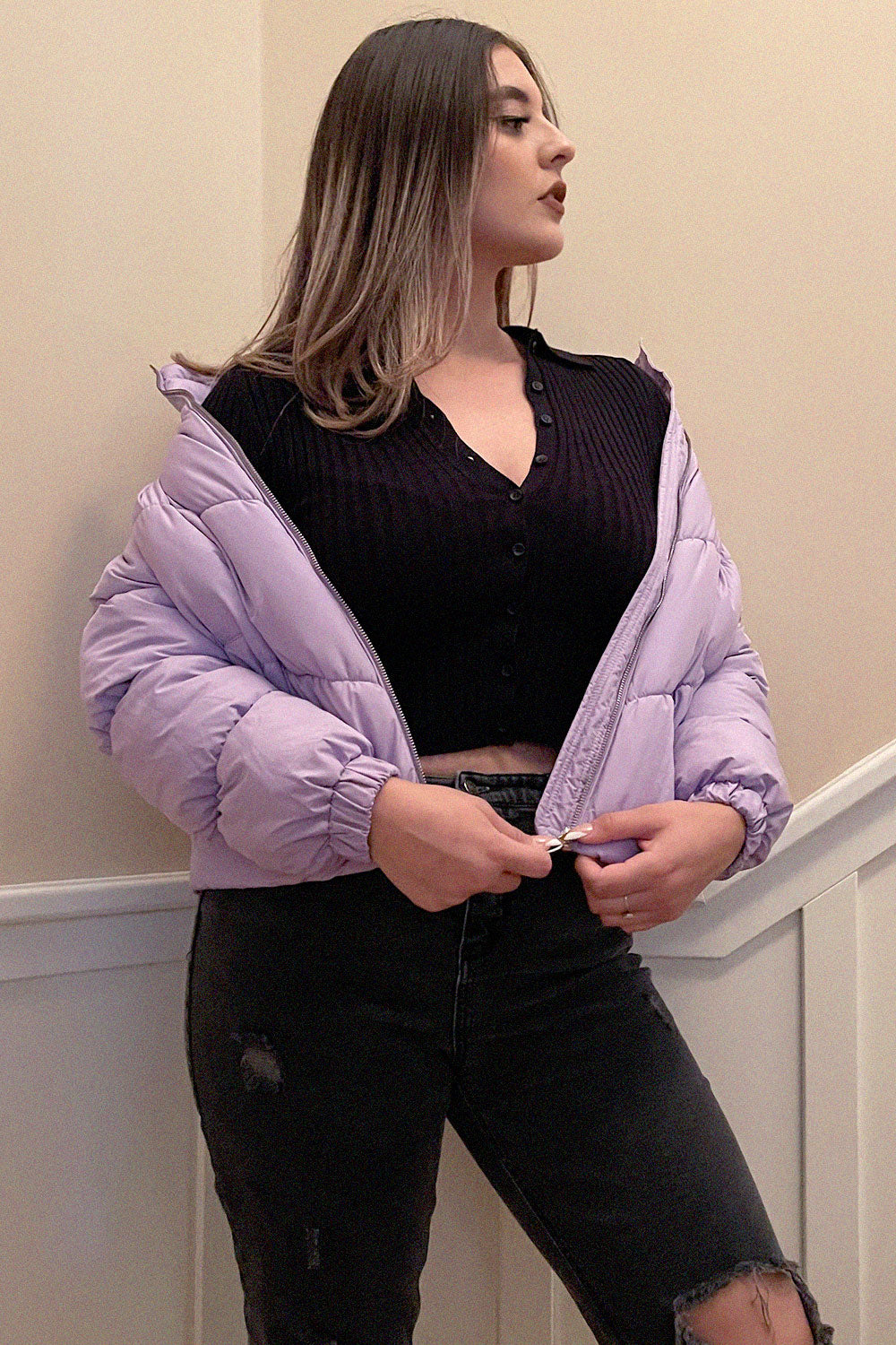 MELODY PUFFER JACKET - LAVENDER