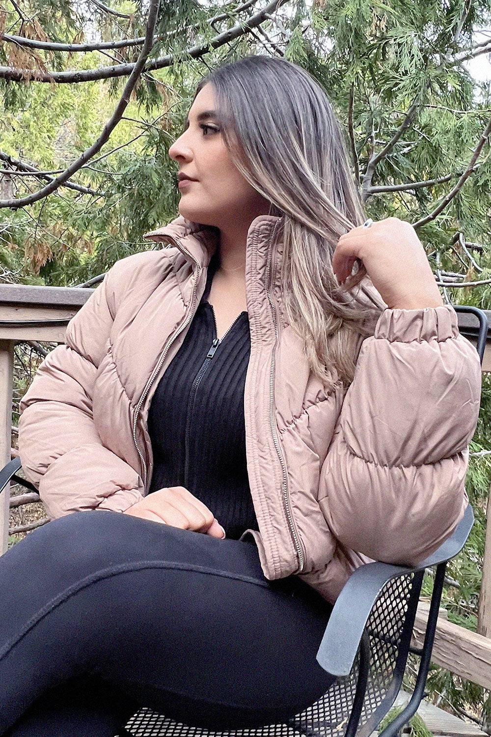 MELODY PUFFER JACKET - MOCHA