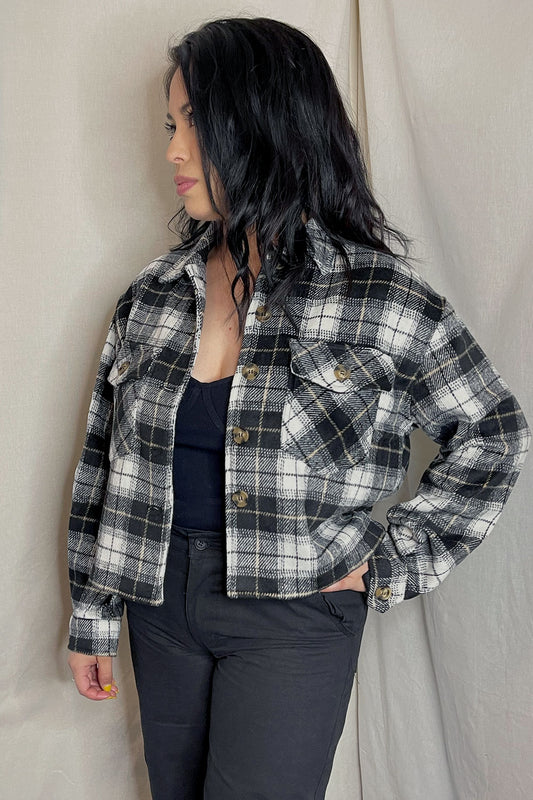 MICHELLE PLAID CROP JACKET