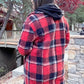 MONTSERRAT PLAID TEDDY COAT - RED