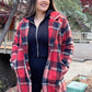 MONTSERRAT PLAID TEDDY COAT - RED