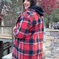 MONTSERRAT PLAID TEDDY COAT - RED