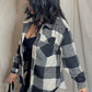 NICOLE OVERSIZED PLAID SHACKET - BLACK