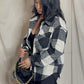 NICOLE OVERSIZED PLAID SHACKET - BLACK