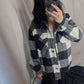 NICOLE OVERSIZED PLAID SHACKET - BLACK