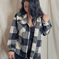 NICOLE OVERSIZED PLAID SHACKET - BLACK