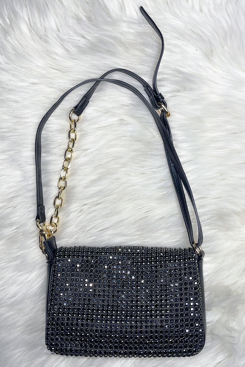 Black rhinestone crossbody purse Clearance