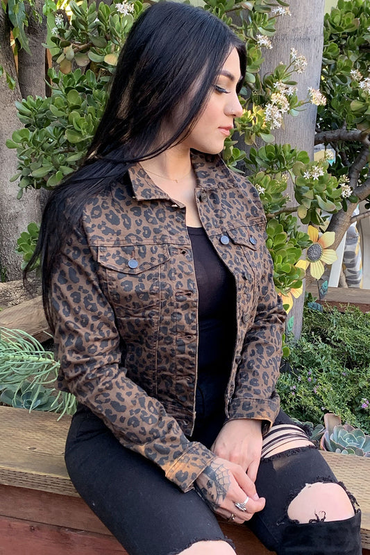 STEPH LEOPARD DENIM JACKET