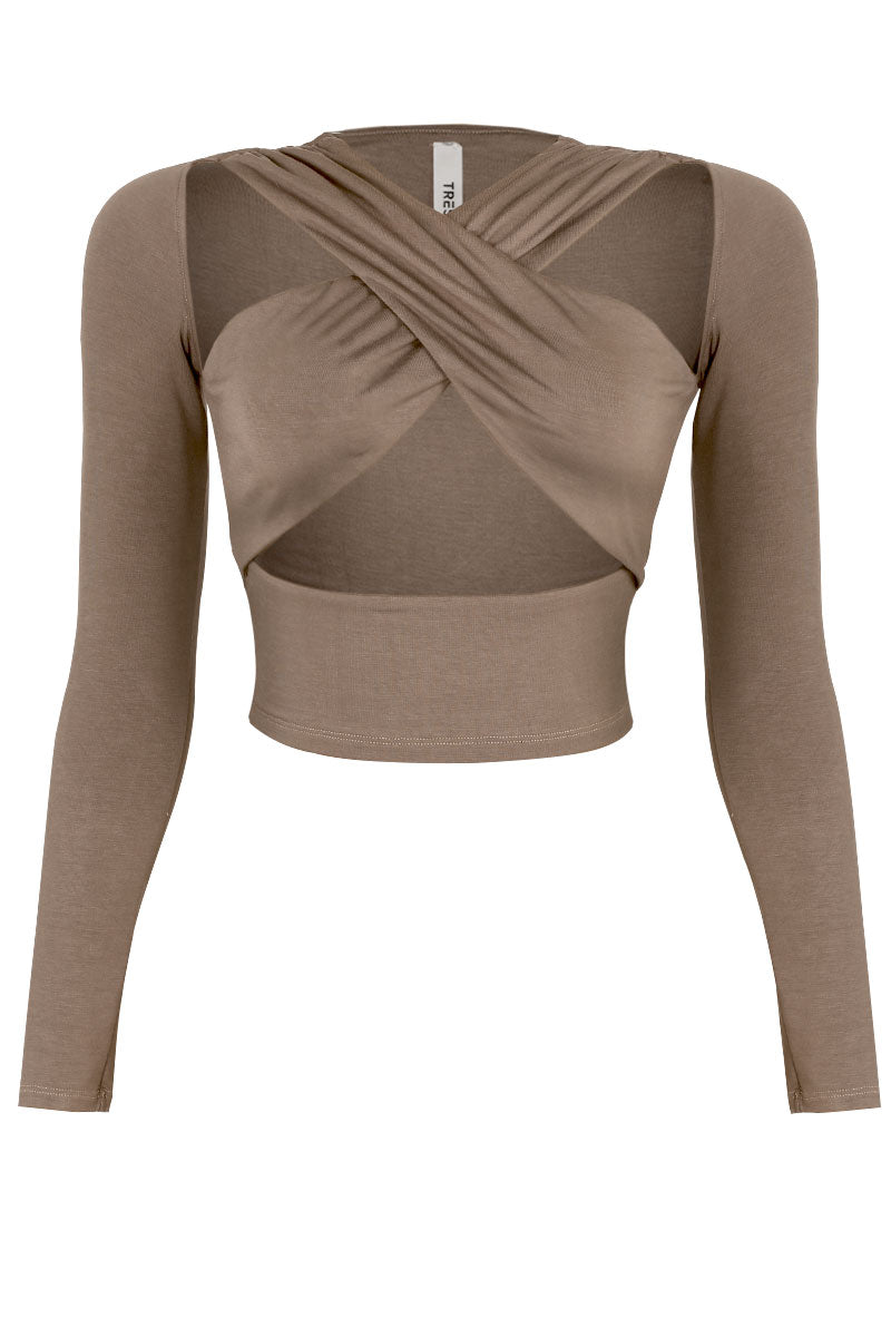MARIANNA CRISS CROSS TOP (MOCHA)