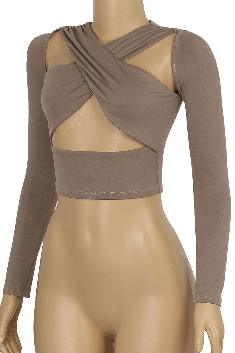 MARIANNA CRISS CROSS TOP (MOCHA)
